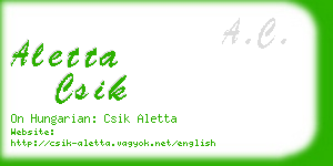 aletta csik business card